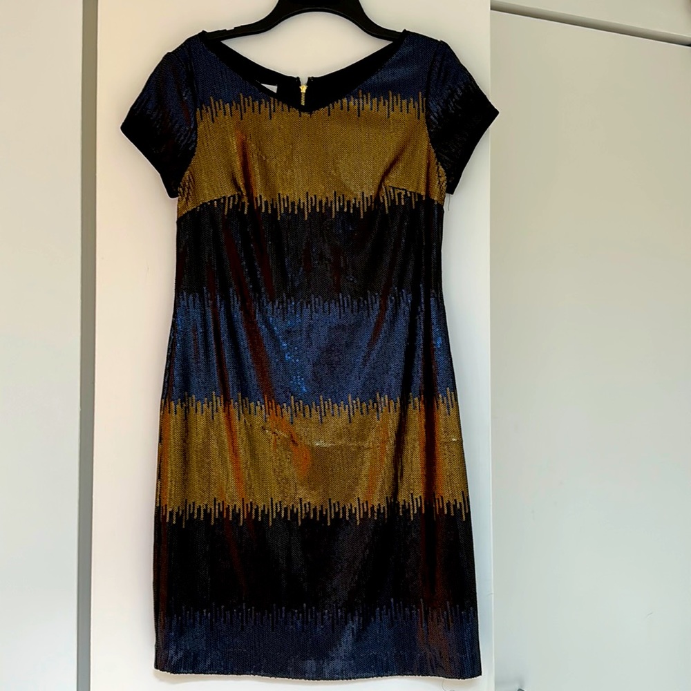 Fab Sequined bronze blue dress